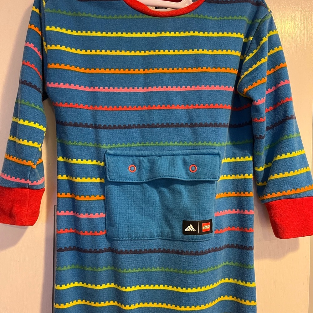 Adidas Kids Striped One Piece - Blue and Red - Picture 2 of 4